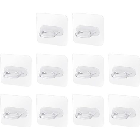 10 Stück Selfbstklebende Klebehaken for Badezimmer ohne Bohren aus Kunststoff Extra Stark and (1/5)