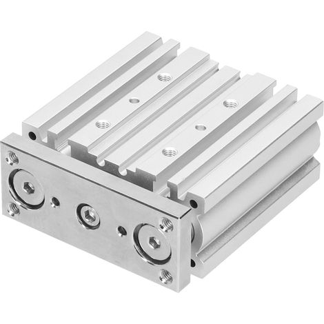 Vérin pneumatique compact 3 tiges double effet palier lisse composants pneumatiques alésage 25mm MGPM25X50 (1/5)