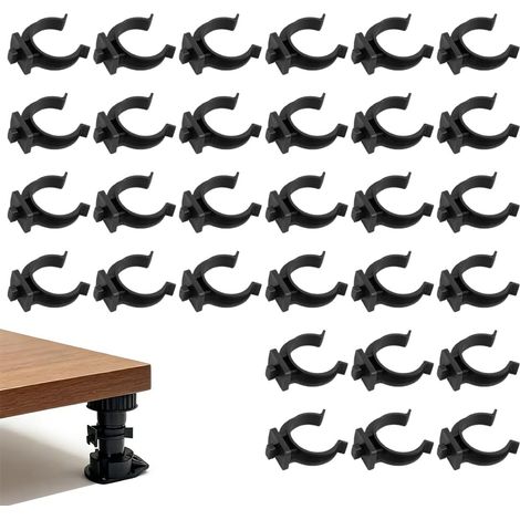 30 Pièces Attache Plinthe Cuisine, Clip Invisible et Ajustable, Fixation Plinthe Cuisine, Clip de Fixation Pied Meuble (1/5)