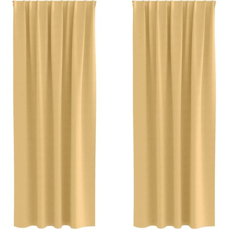 Maison Exclusive - Verdunkelungs-Vorhänge mit Ringen 2 pcs Beige