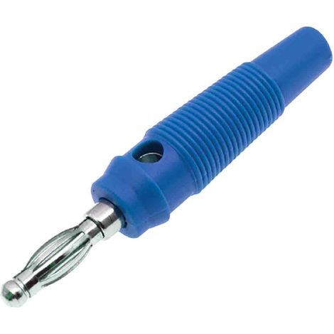Fiche banane 4 mm RS PRO Bleu Mâle 24A 30V ( Prix pour Sachet de 5 )