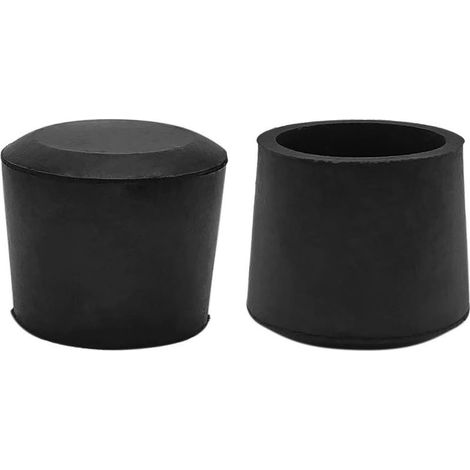 Lot de 4 Protections de Sol Rondes antidérapantes en Caoutchouc pour Pieds de Chaise Noir 28 mm (1/4)