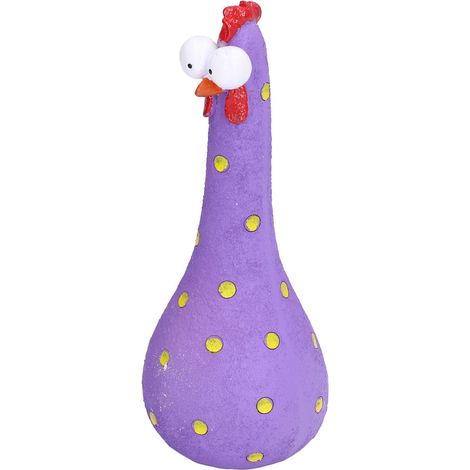 Statua di gallina viola – colori vivaci – giardino, soggiorno, cortile – decorazione a tema animale
