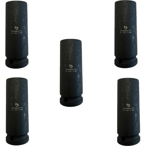 X5 Scaffolders Impact Socket Deep 80mm 1/2"" Square Drive 21mm + Pin & O-Ring (1/5)