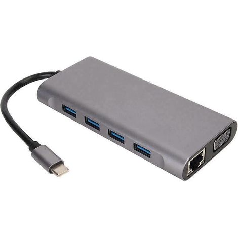 USB-C Hub-Adapter mit 4K HD-Videoausgang, VGA, USB 3.0, 100 Mbit/s RJ45 Ethernet und 87W Leistung für Mac Mini, Mac Pro und MacBook Pro. (1/5)