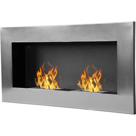 Camino a Bioetanolo da Parete 110x54 cm Inox (1/5)