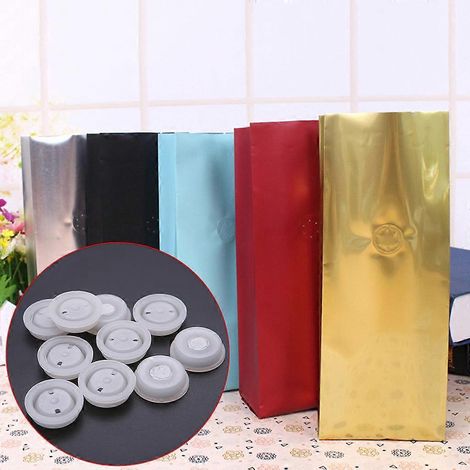 Lot de 10 pièces de dégazage unidirectionnel en PE pour vanne avec filtre, ventilation d'échappement, café (1/4)