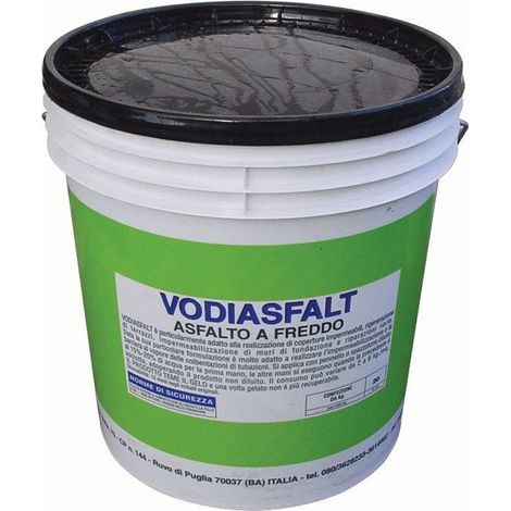 Asfalto Freddo Vodiasfalt 5Kg impermeabilizzante e Protettivo in edilizia
