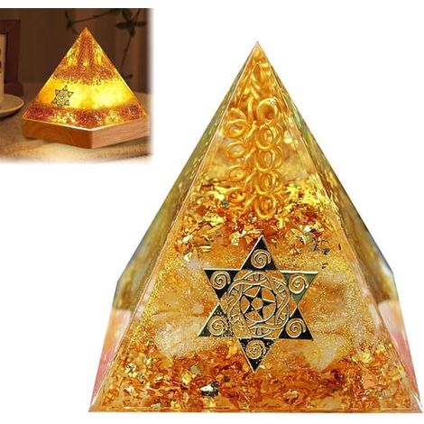 Pyramide d'orgonite, mini pyramide de cristal pour bureau, salon et étagère, accessoires spirituels et équilibre énergétique (1/5)