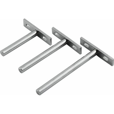 Lot de 3 supports métalliques pour étagères flottantes, supports invisibles de 3, 4 et 5 pouces pour fixation murale. (1/3)