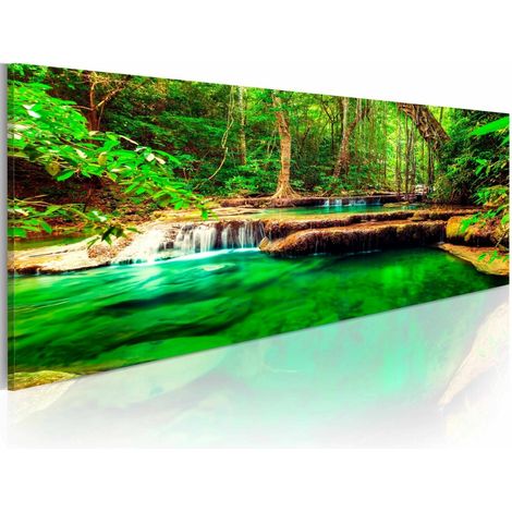 Tableau cascade d'émeraude - 150 x 50 cm (1/4)