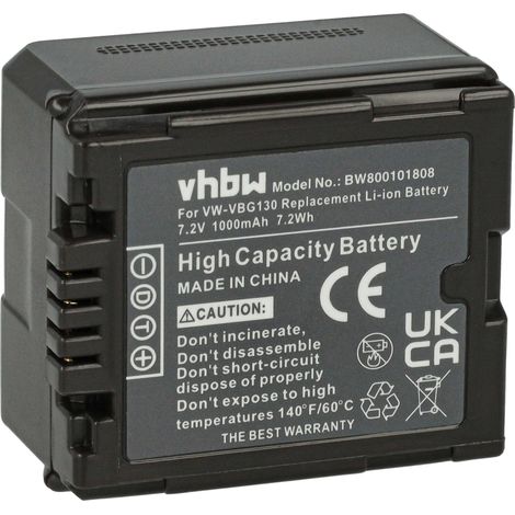 vhbw Akku kompatibel mit Panasonic VDR-D50, VDR-D310 Videokamera Camcorder (1000 mAh, 7,2 V, Li-Ion) + Infochip (1/5)