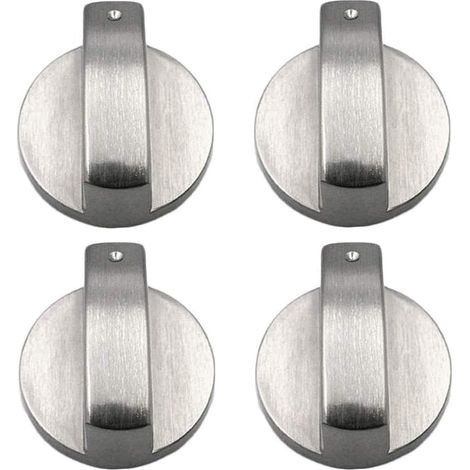 Boutons d'ustensiles de cuisine en métal brossé, lot de 4, boutons de commande pour cuisinière à gaz, compatibles avec les verrous de commande des cuisinières à gaz. (1/5)