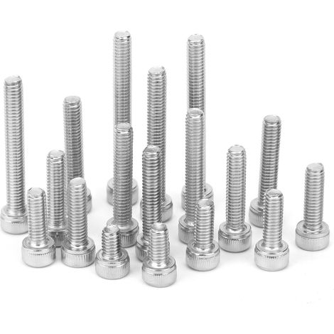 Sechskantschraubenkappe 304 Edelstahl Multi-Längen Kombinationsset Nagelsortiment-Kit (180 Stück (M4) ) (1/5)