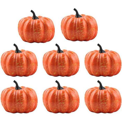 Lot de 8 petites citrouilles artificielles