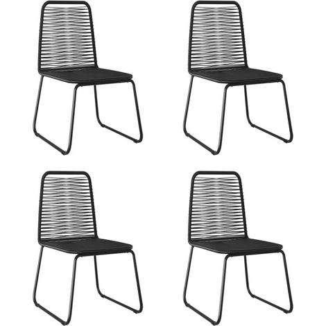 FIMEI Chaises d'extérieur 4 pcs Résine tressée Noir (1/5)