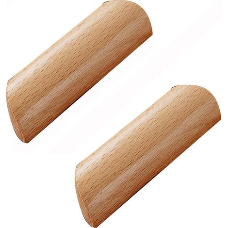 10 Stück Möbelgriff aus Holz Fächerform 64mm Holzgriffe für Möbel Kleiderschrank Schrank Schubladengriff mit Schrauben