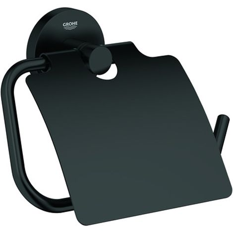 WC-Papierhalter Essentials 102465 Metall mit Deckel matt black (1/3)
