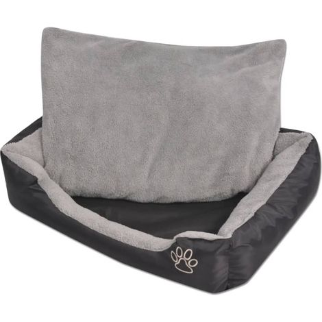 Cama para perro con cojín acolchado XL negra vidaXL