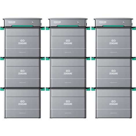 Zendure SolarFlow Hyper 2000 – Balkonkraftwerk mit Speicher, 1800W Solar, 1200W bidirektionales AC, integrierter Mikrowechselrichter, 1200W Ausgang, TOU, mit 3 x SolarFlow Hyper 2000, 9xAB2000L