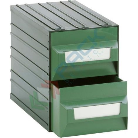 Cassettiera modulare "MOBIL2" con 2 cassetti - Verde - Mobil Plastic (1/2)