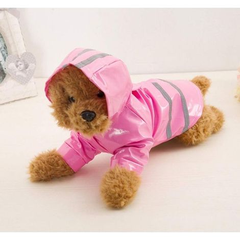 Manteau Pluie Chien - Capuche Imperméable - Bande Réfléchissante Dos Avant - Matière PU 100 % Imperméable - Taille XL (1/5)