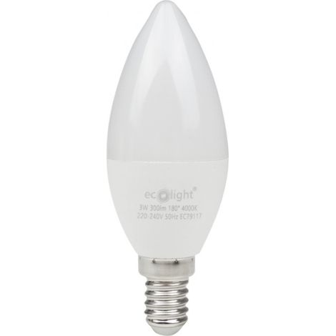 Ampoule LED bougie E14 3W 4000K 270lm sans scintillement (1/4)