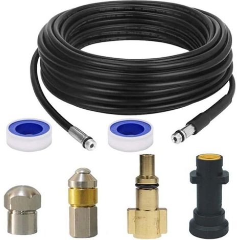 15m 160Bar high-pressure cleaning hose, with jet and rotary nozzle, compatible with Kärcher