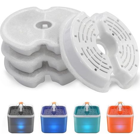 QuickShopping Filtro per fontanella per gatti 4 filtri di ricambio per fontanelle per animali domestici Carbone attivo e resina per gatti e cani (1/5)