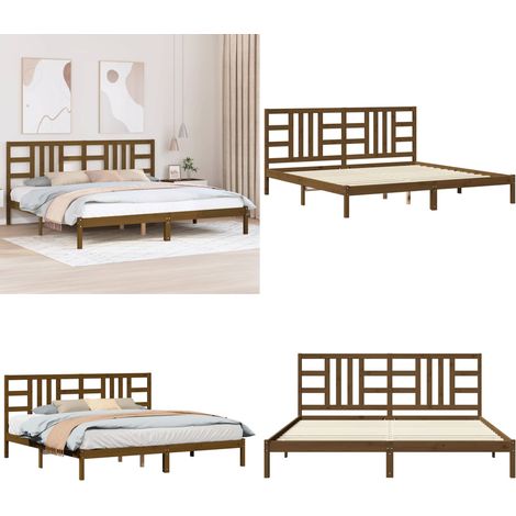 Giroletto senza Materasso Ambra 200x200 Legno Massello - Testiera in legno - Letto in legno