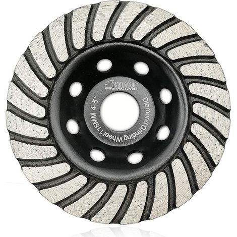 Disque de meulage de surface de coupe de diamant, 125mm Turbo Row Disque de meulage de diamant en béton avec filetage M14 pour meuleuse d'ange, meuleuse de polissage et de nettoyage (1/5)
