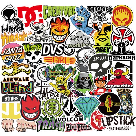 autocollant de skateboard, lot de 100 autocollants sympas à emporter partout (1/4)