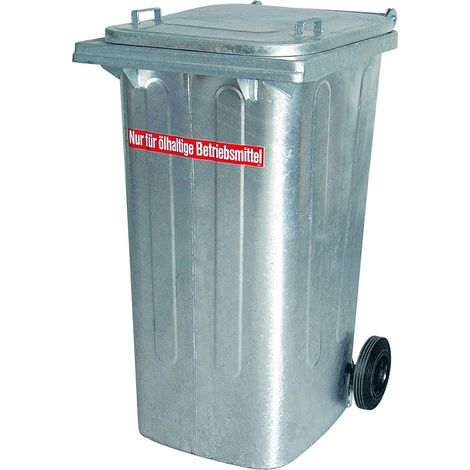 BRB 240 l Mülltonne, Stahl feuerverzinkt, HxBxT 1060x580x730 mm, öldicht verschweißt (1/2)