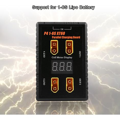 Parallel-Ladeplatine für 1-6S LiPo-Akkus mit 40-A-Eingang und XT60-Anschluss (1/5)
