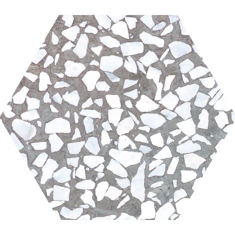Carrelage sol hexagonal Terrazzo gris 23x23 cm - Reflex boutique (1/3)