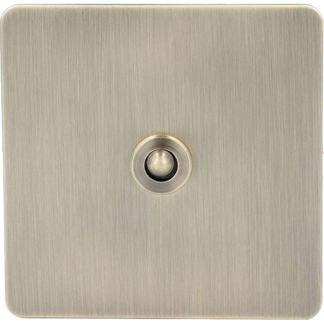 Interrupteur à bascule AC250V, 1 bouton, 2 voies, puissance, Texture Bronze Antique, panneau en acier inoxydable, conception unipolaire (1/4)