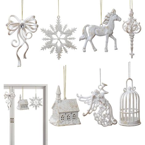 Décorations de sapin de Noël, flocons de neige, décorations à suspendre décorations d'ange de Noël, pendentif pour sapin de Noël pour décoration de vacances d'hiver, décorations décoratives en floc (1/5)