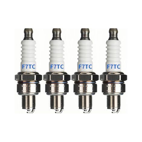 4 pièces-Convient pour bougie d'allumage F7TC, moteur 4 temps, pièces de tondeuse à gazon, micro-accessoires, générateur, pompe à eau, outils de jardin -F7TC (1/5)
