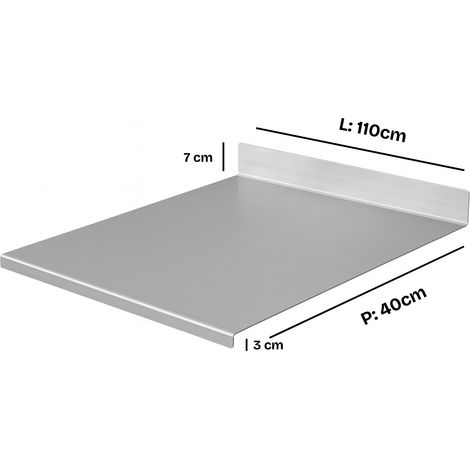 ZoiMania - Spianatoia - Acciaio Inox - Cucina - Profondità 40 - Dimensione Spianatoia: L 110 x P 40 x 7cm x 3cm