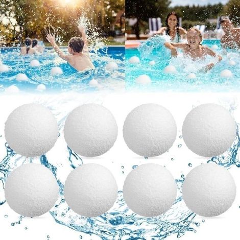 Lot de 8 balles en mousse pour spa, absorbeurs de mousse pour piscine, éponges absorbant l'huile et accessoires de nettoyage flottants