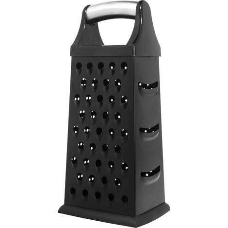 Rallador de cocina de 4 caras con mango, básico, de acero inoxidable negro Duka (1/5)