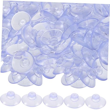 120pièces Ventouses Plastique Transparentes pour Vitres Miroirs et Fenêtres Petites Ventouses Forme de Champignon Étanches et Réutilisables