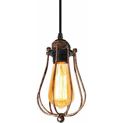 Vintage Industrial Pendant Lamp E27 Lights Retro for Cafe House Loft Kitchen Living Room and Hotel Bedroom (Rust）