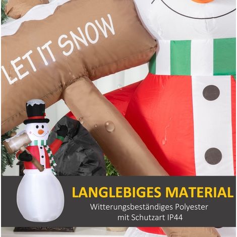 Bonhomme de neige gonflable 180 cm polyester multicolore avec LED pour extérieur - CHICFURN (1/5)