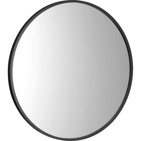 Miroir NOTION SLIM dans cadre, rond, dia. 40cm, noir mat