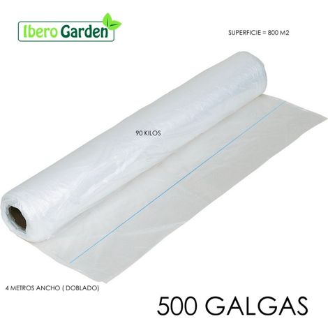 Plástico Natural 500 Galgas Y 4 Metros De Ancho (800 M2) para todo tipo de usos