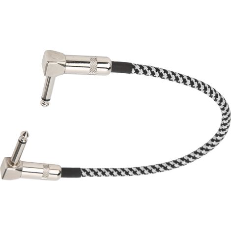 Câble de Scène 30 cm Tressé Cuivre Blindé Anti-Bruit Noir et Blanc (1/5)