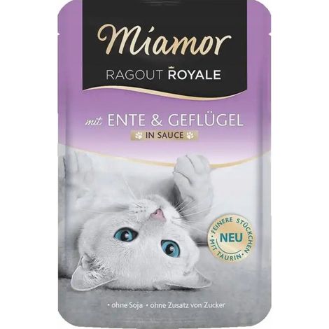 Ragoût Royal Miamor au canard et à la volaille en sauce - Sachet de 100 g (1/2)