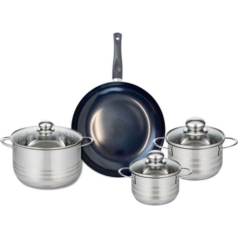 Ensemble de 1 Poêle de cuisson 28 cm et 3 faitouts 14, 16 et 20 cm Elo Prima Brillant (1/5)