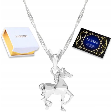 Collana con cavallo in argento, amore per i cavalli, argento 925 (1/5)